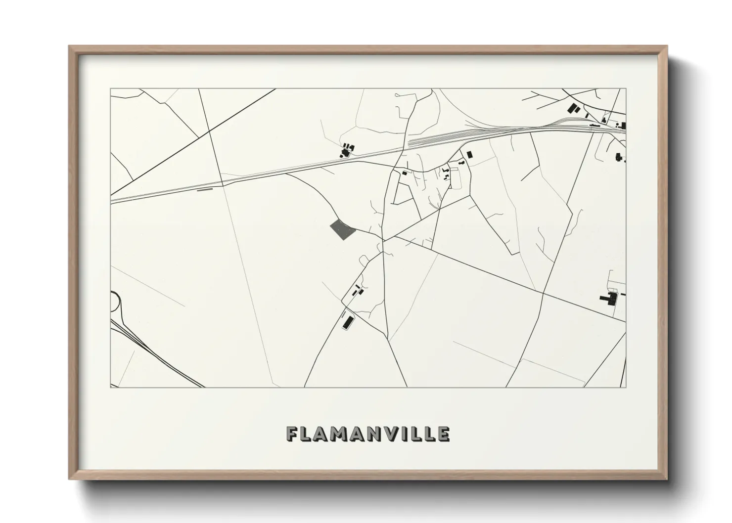 Une affiche de carte sur Flamanville
