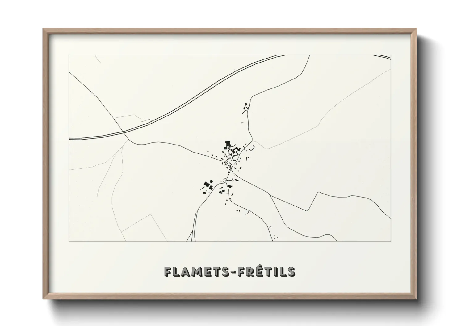 Une affiche de carte sur Flamets-Frétils