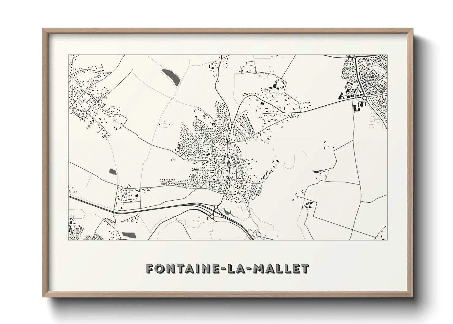 Une affiche de carte sur Fontaine-la-Mallet