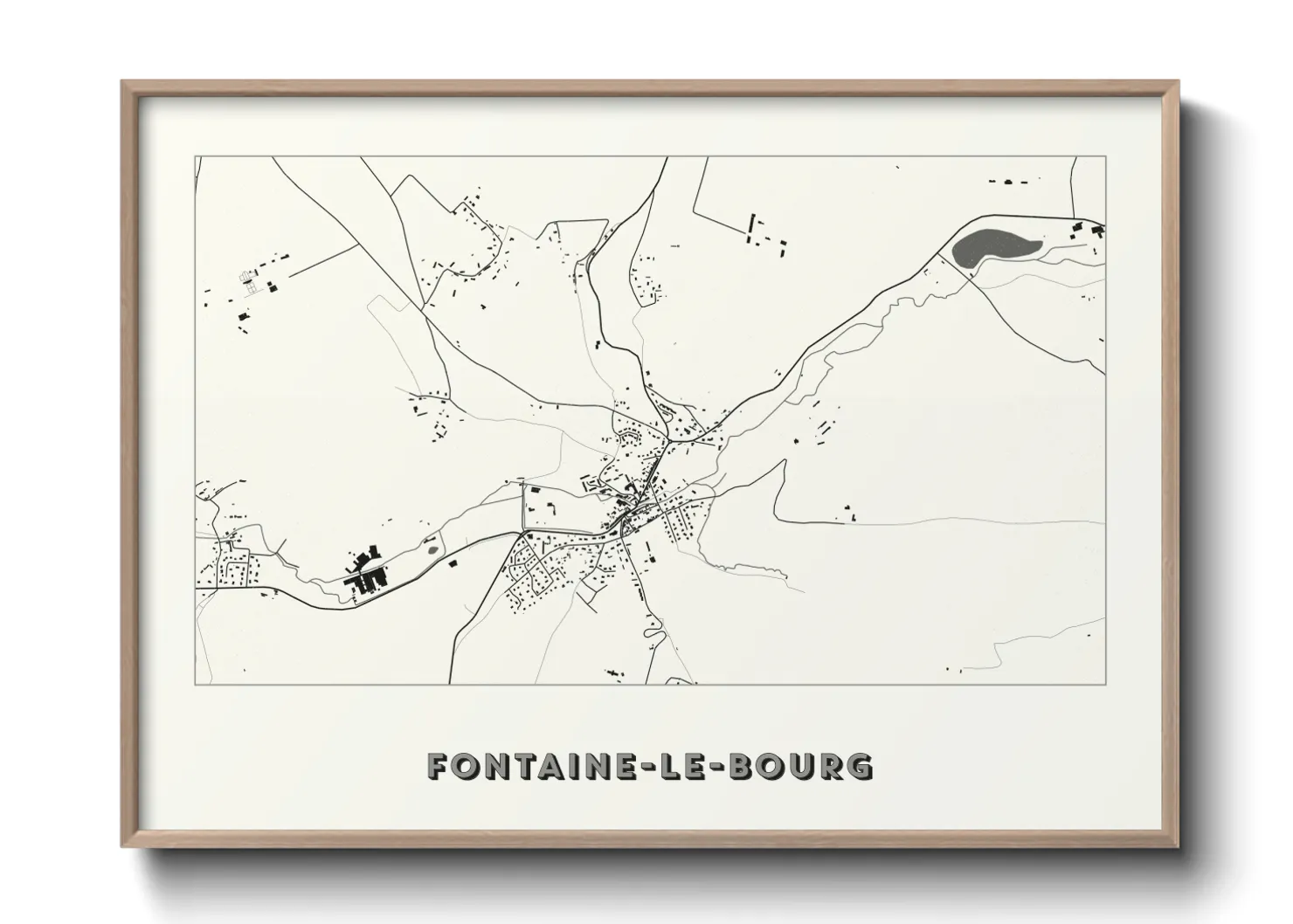 Une affiche de carte sur Fontaine-le-Bourg