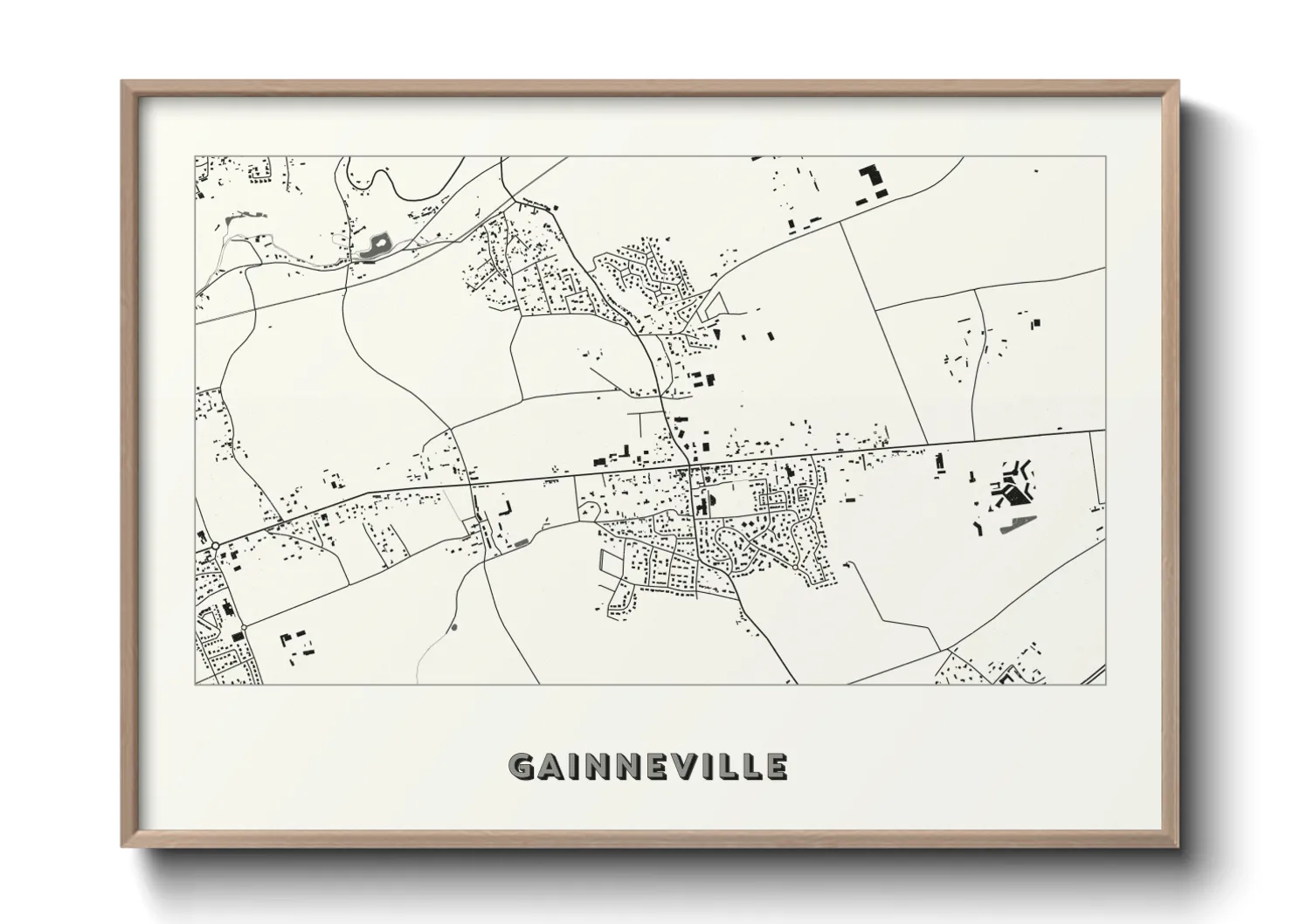 Une affiche de carte sur Gainneville