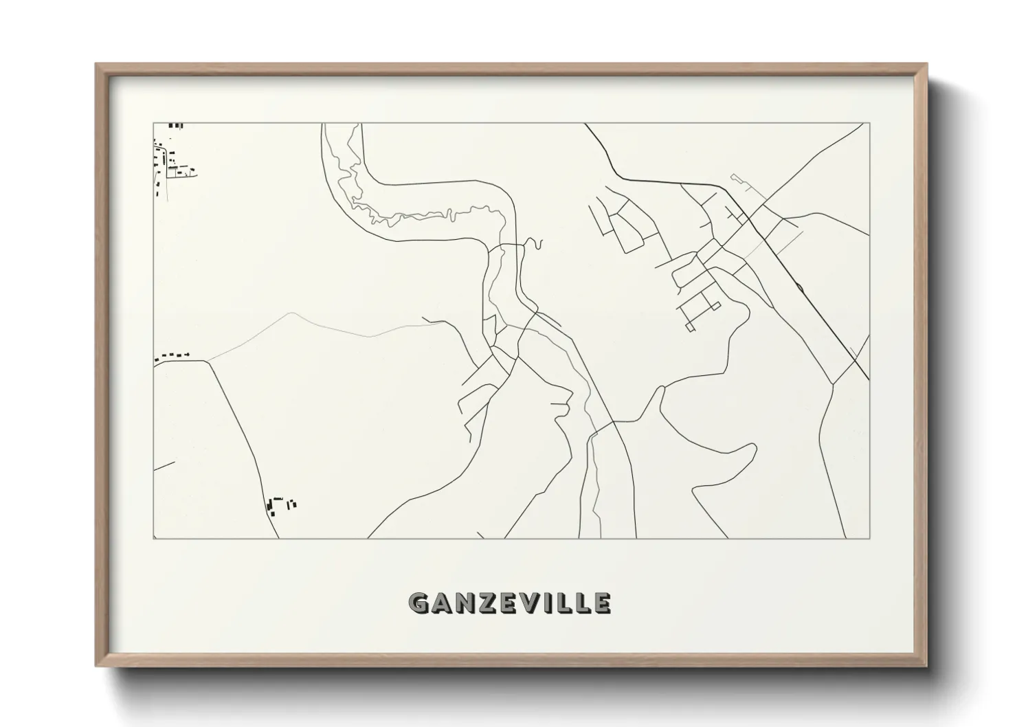 Une affiche de carte sur Ganzeville