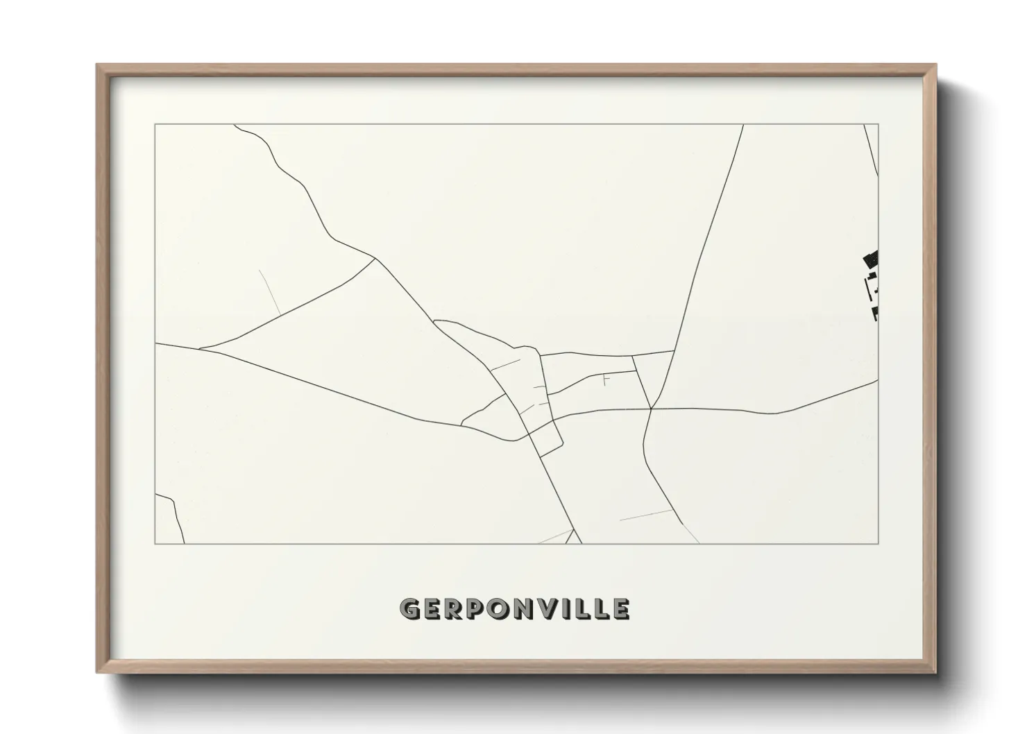 Une affiche de carte sur Gerponville