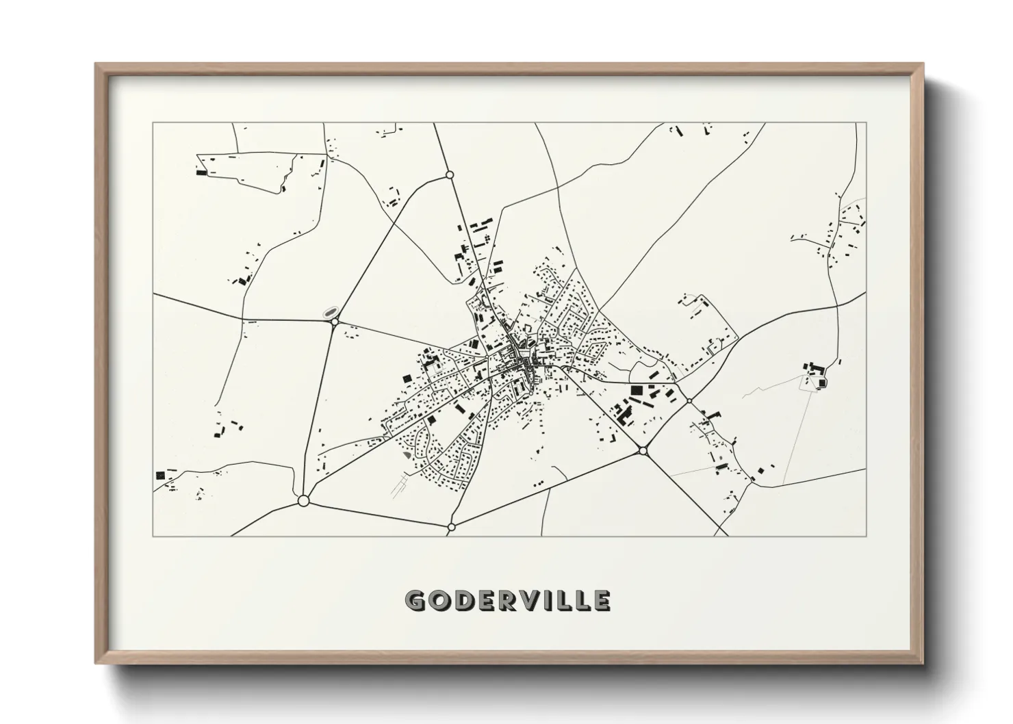 Une affiche de carte sur Goderville