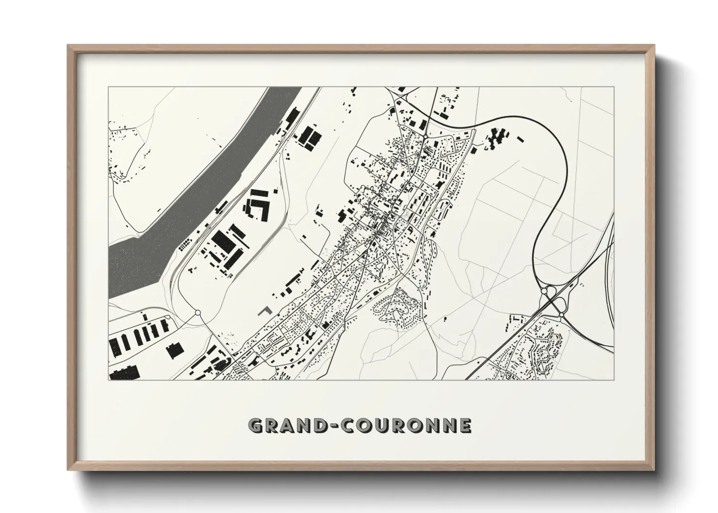 Une affiche de carte sur Grand-Couronne