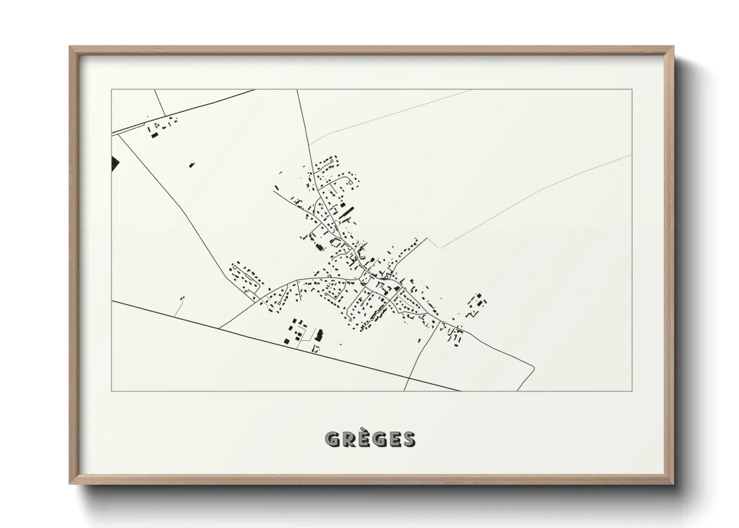 Une affiche de carte sur Grèges