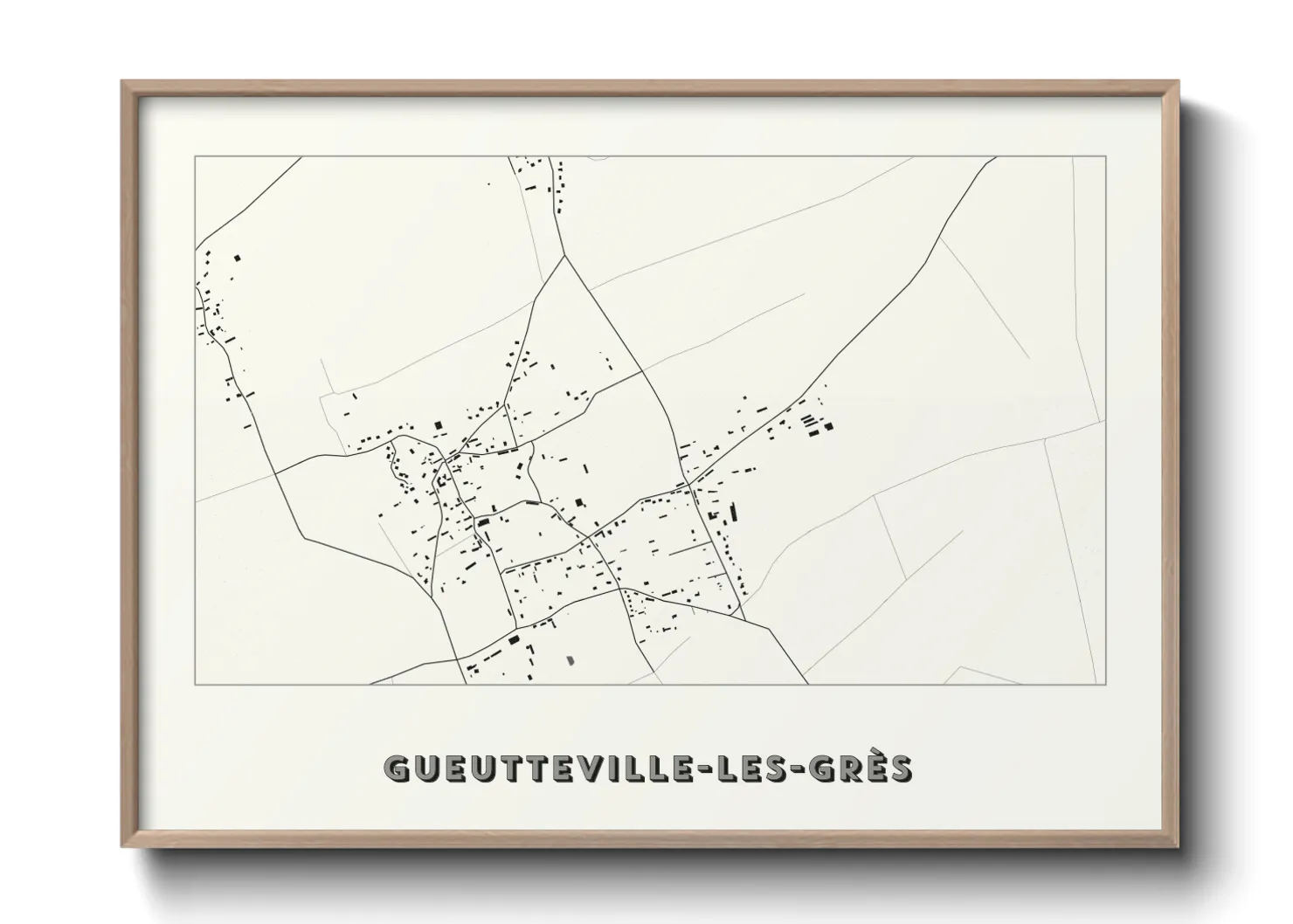 Une affiche de carte sur Gueutteville-les-Grès
