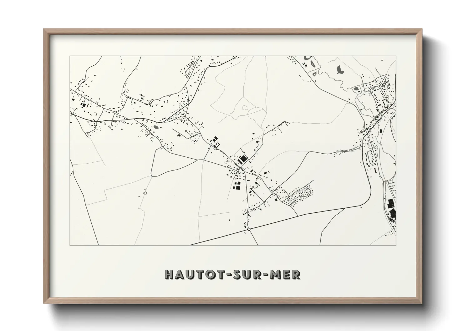 Une affiche de carte sur Hautot-sur-Mer