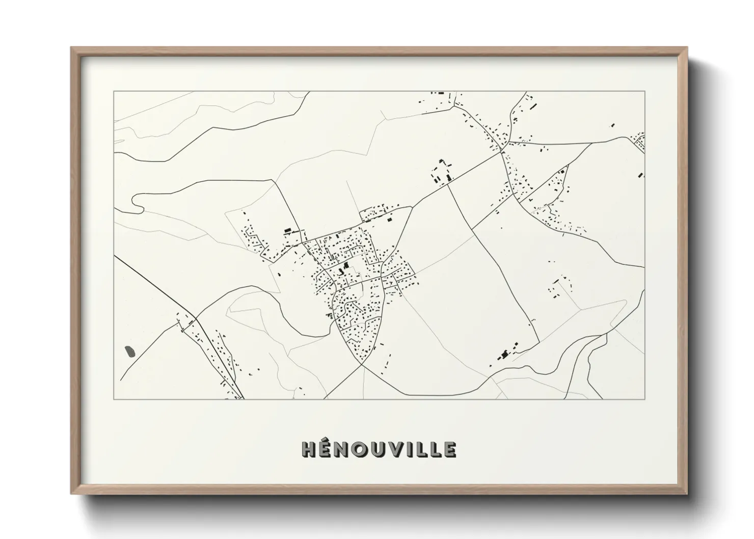 Une affiche de carte sur Hénouville