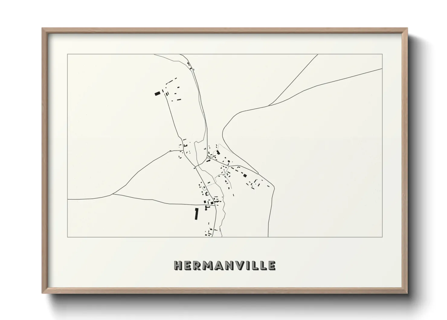 Une affiche de carte sur Hermanville