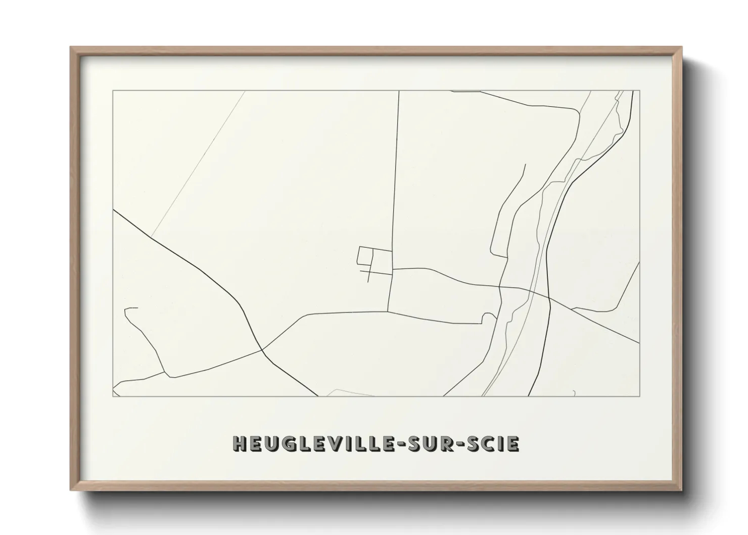 Une affiche de carte sur Heugleville-sur-Scie