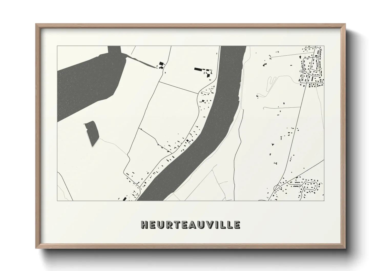 Une affiche de carte sur Heurteauville