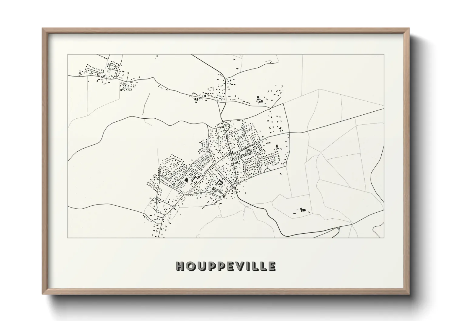 Une affiche de carte sur Houppeville