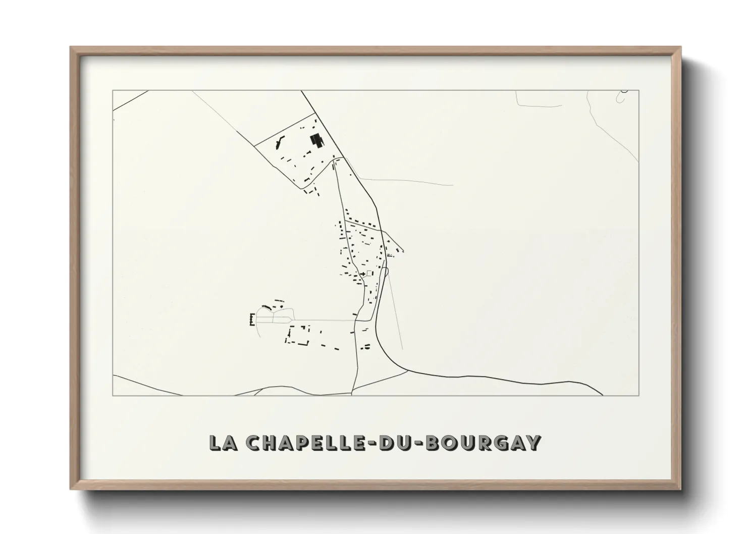 Une affiche de carte sur La Chapelle-du-Bourgay