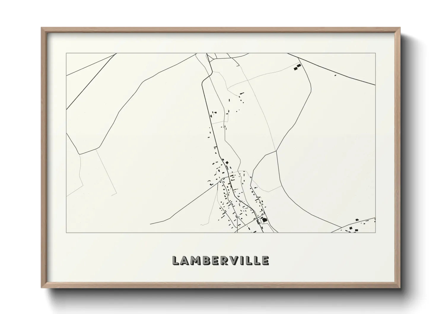 Une affiche de carte sur Lamberville