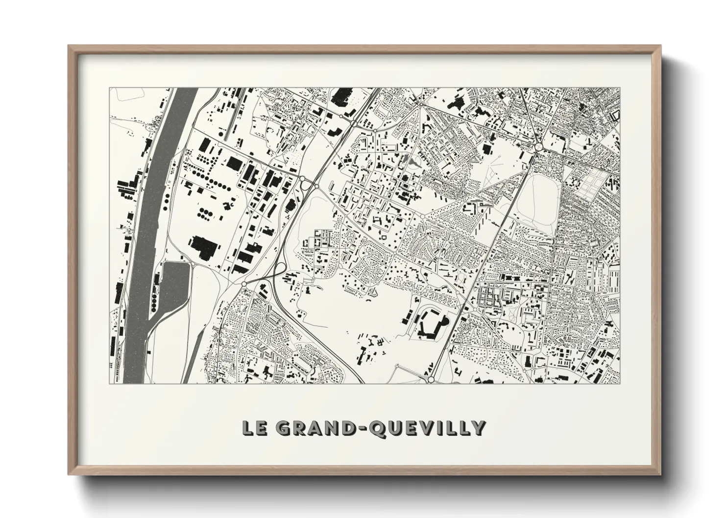 Une affiche de carte sur Le Grand-Quevilly