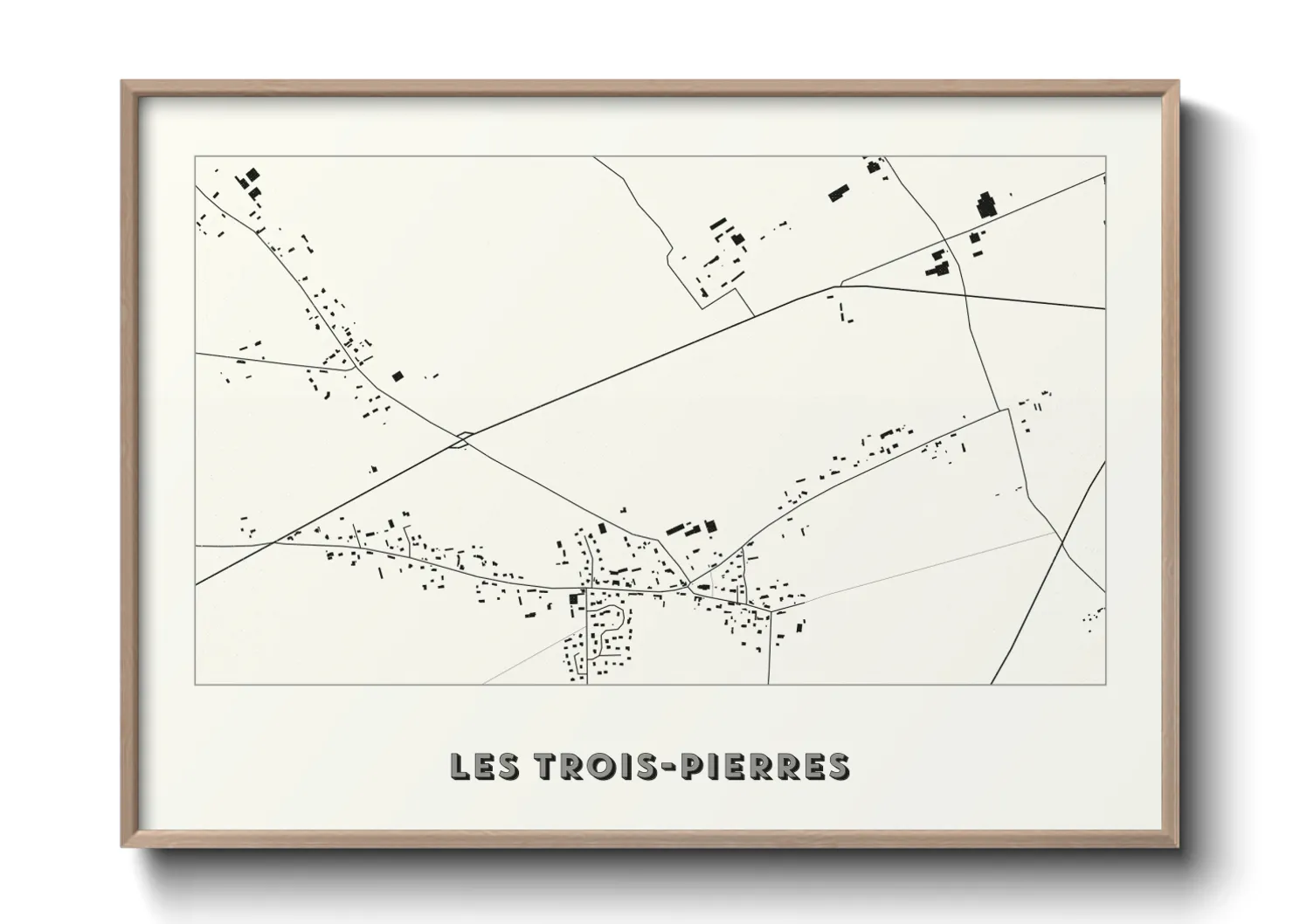 Une affiche de carte sur Les Trois-Pierres