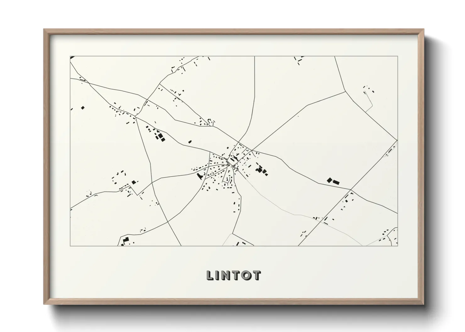 Une affiche de carte sur Lintot