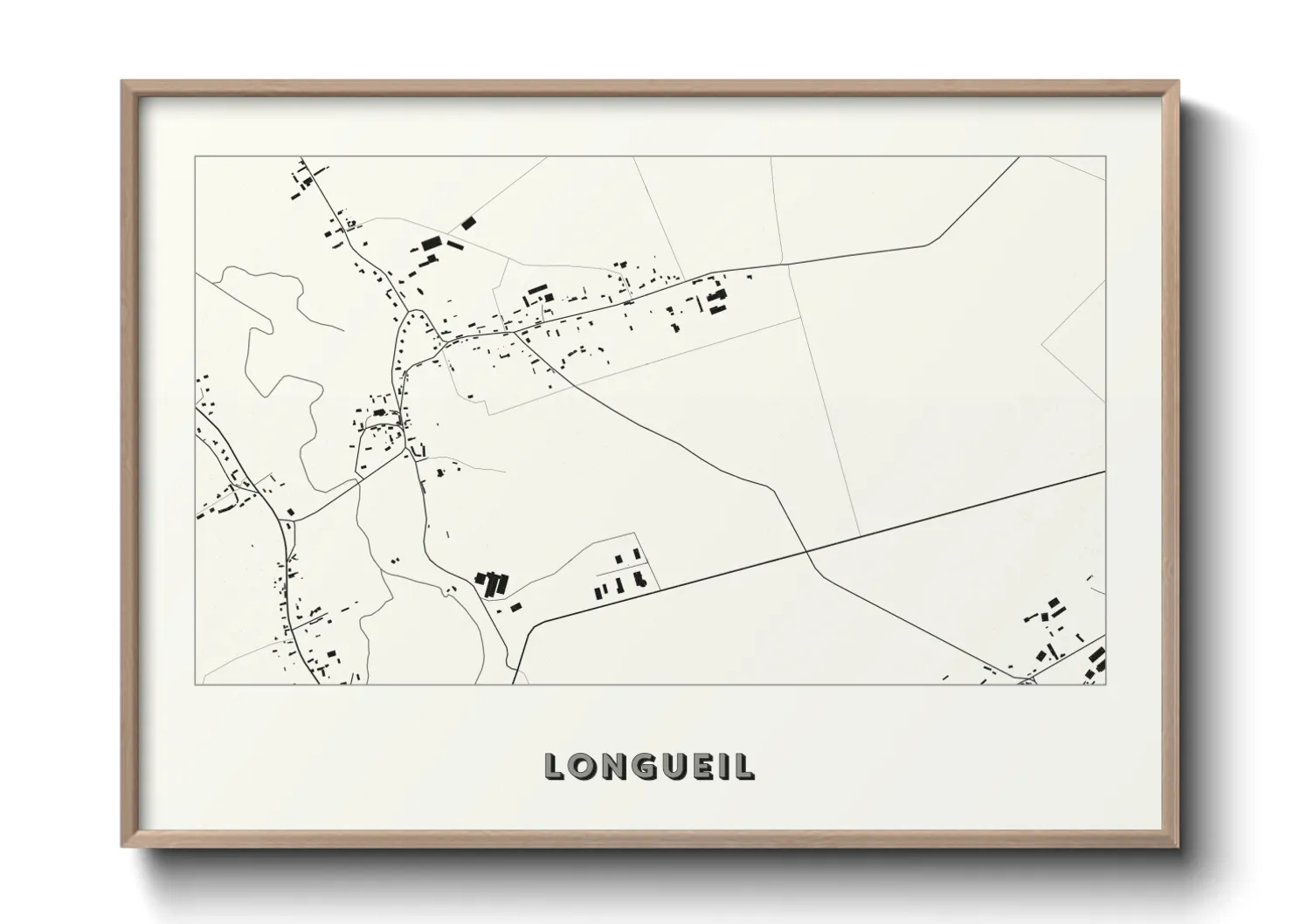 Une affiche de carte sur Longueil