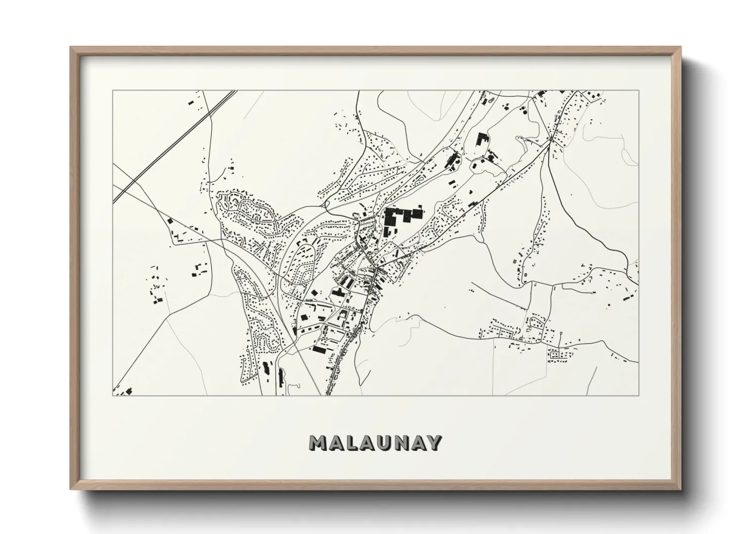 Une affiche de carte sur Malaunay