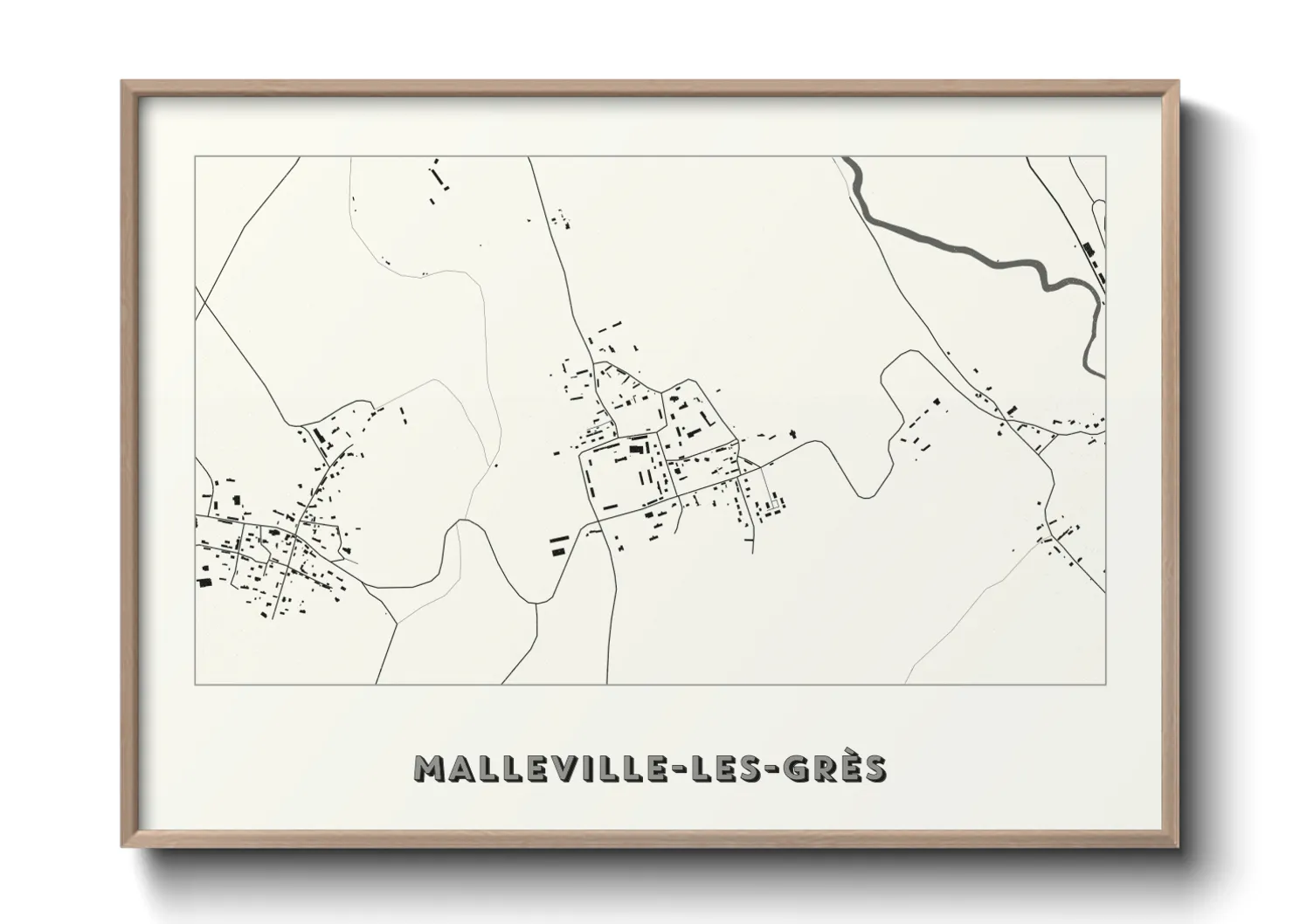 Une affiche de carte sur Malleville-les-Grès