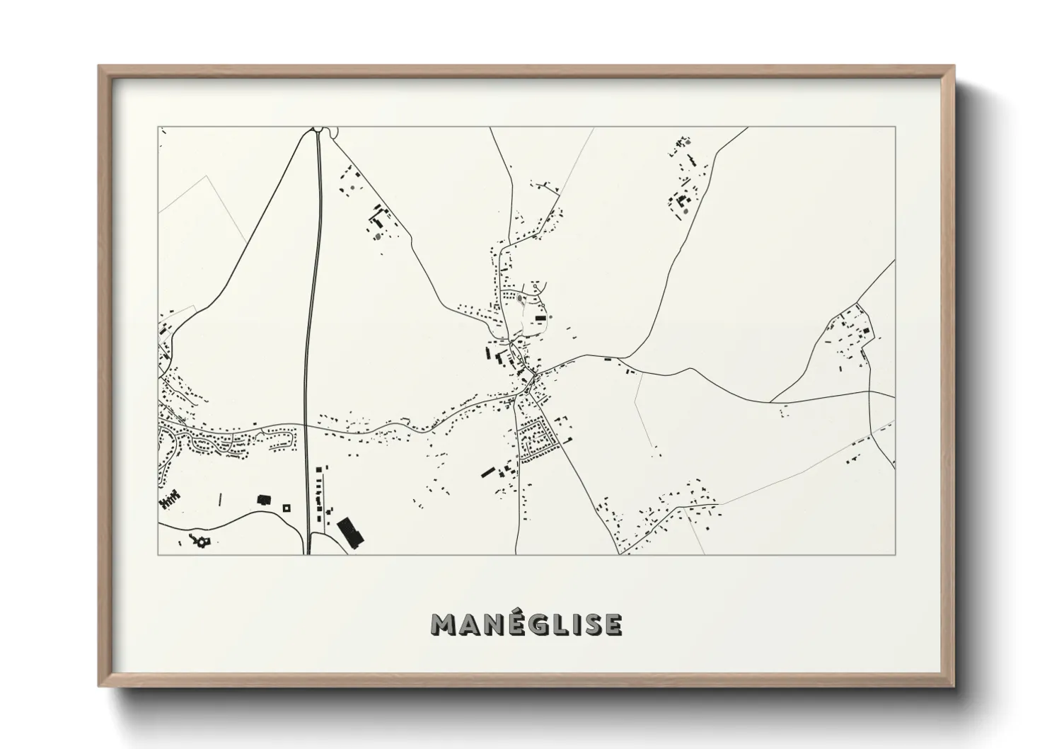 Une affiche de carte sur Manéglise