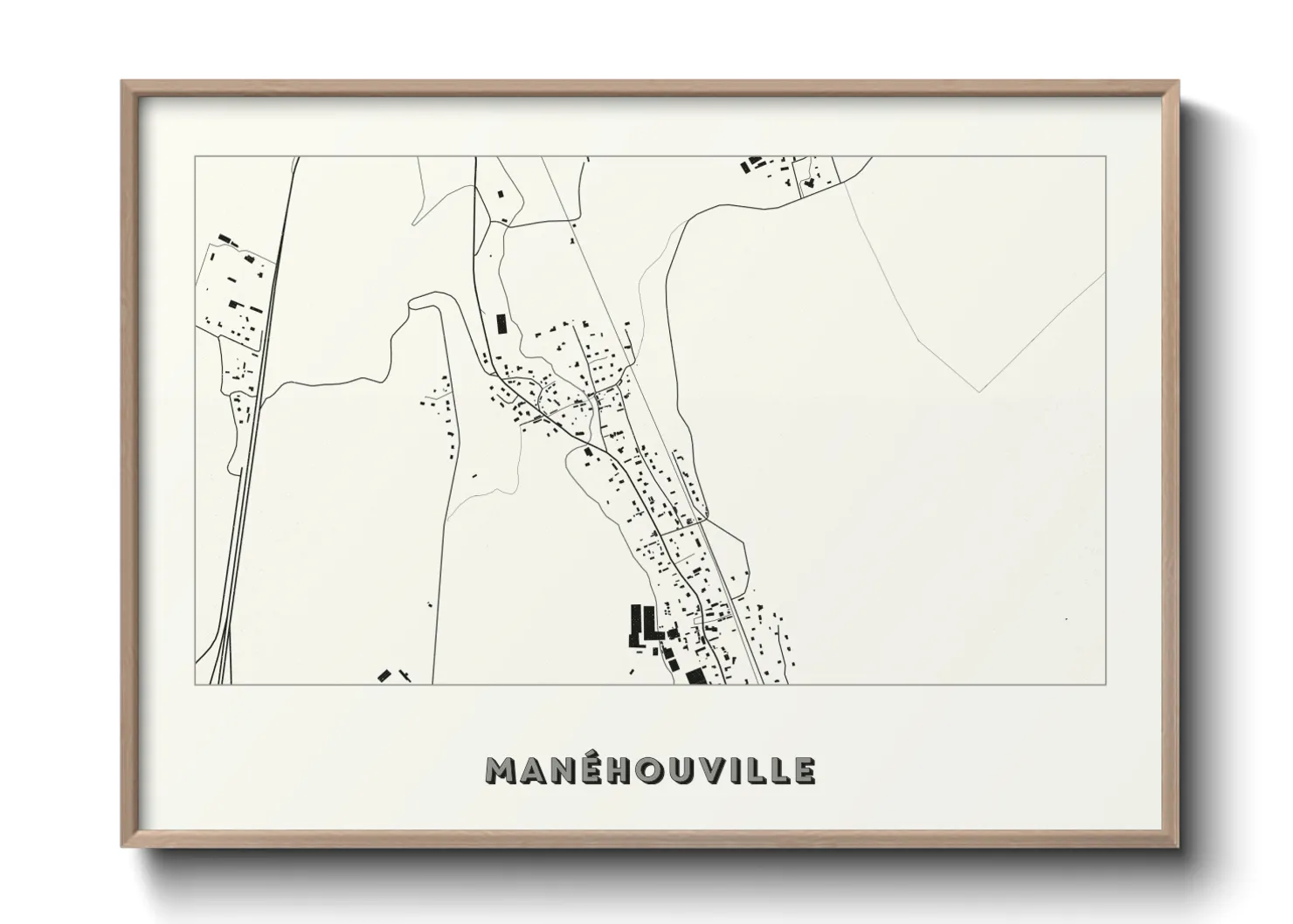 Une affiche de carte sur Manéhouville