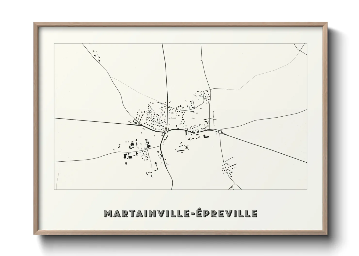 Une affiche de carte sur Martainville-Épreville