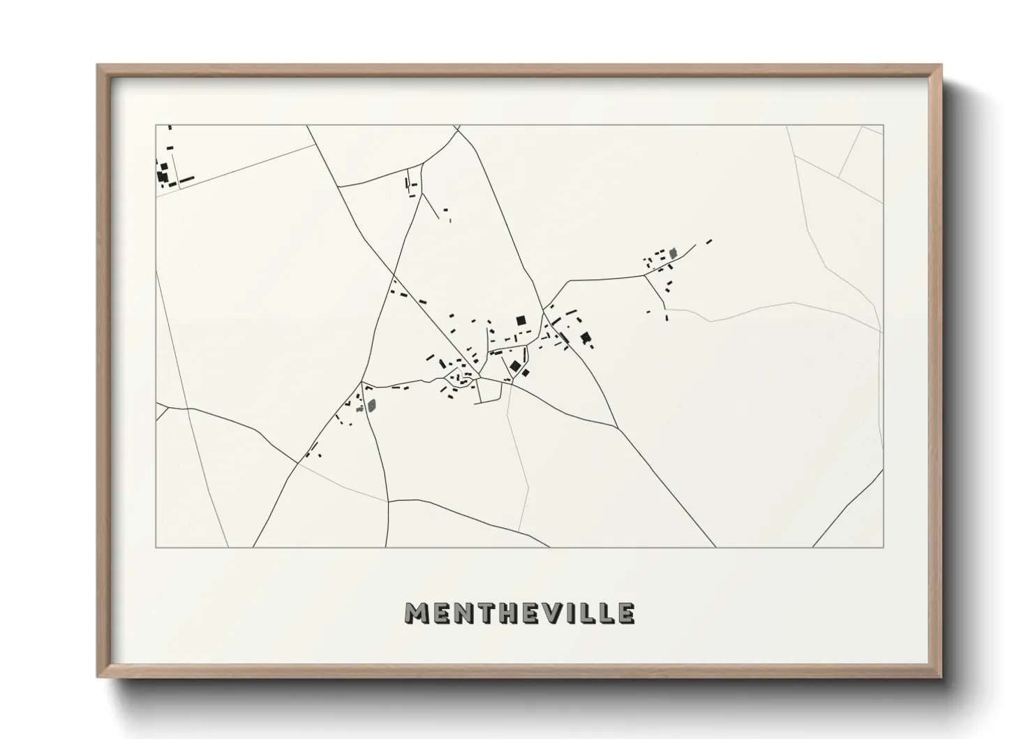 Une affiche de carte sur Mentheville