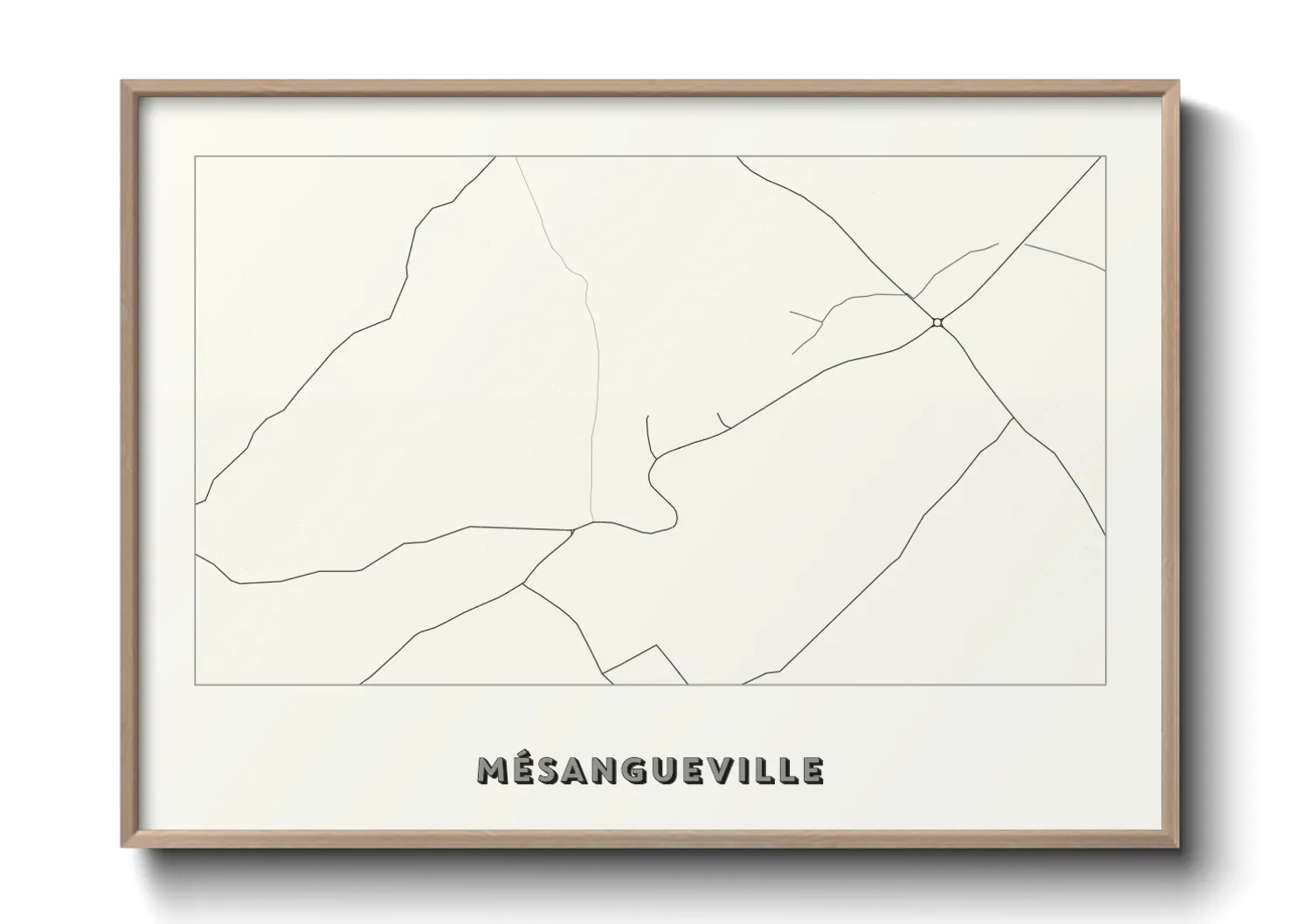 Une affiche de carte sur Mésangueville