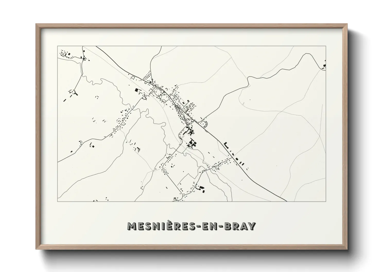 Une affiche de carte sur Mesnières-en-Bray