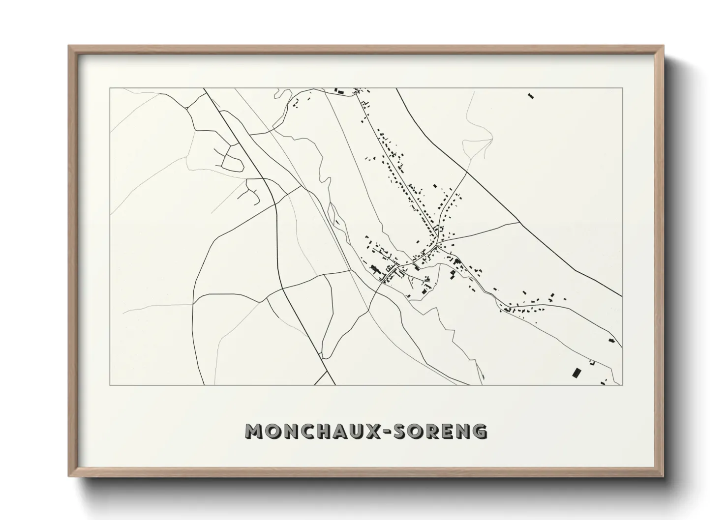 Une affiche de carte sur Monchaux-Soreng