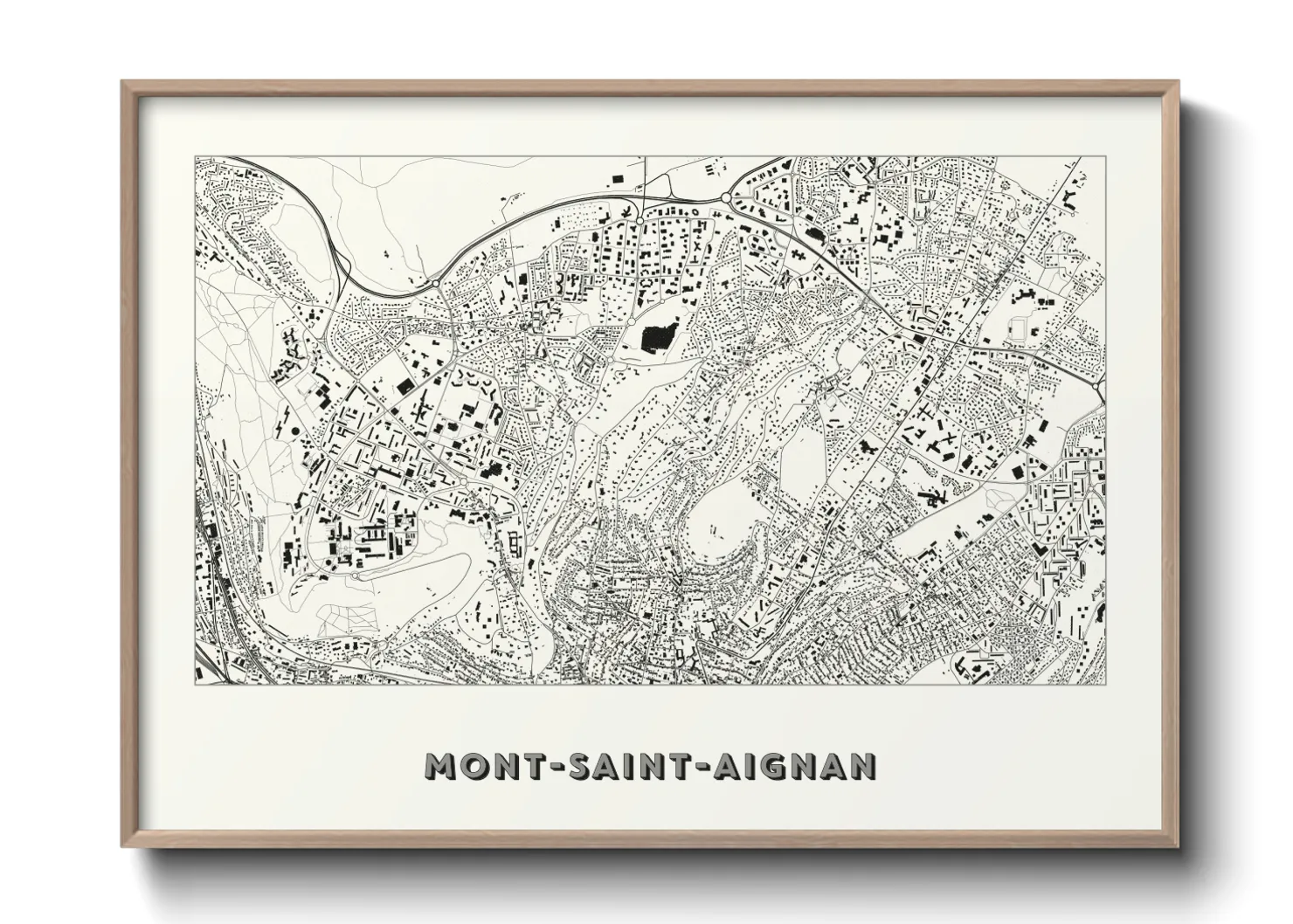 Une affiche de carte sur Mont-Saint-Aignan