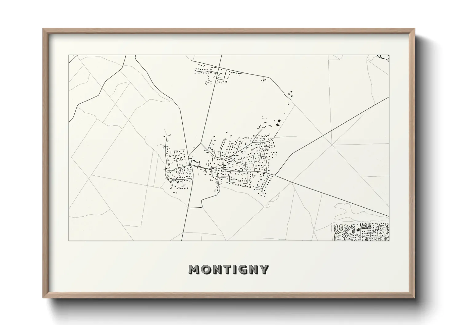 Une affiche de carte sur Montigny