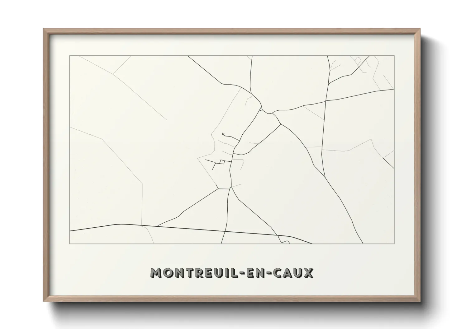 Une affiche de carte sur Montreuil-en-Caux