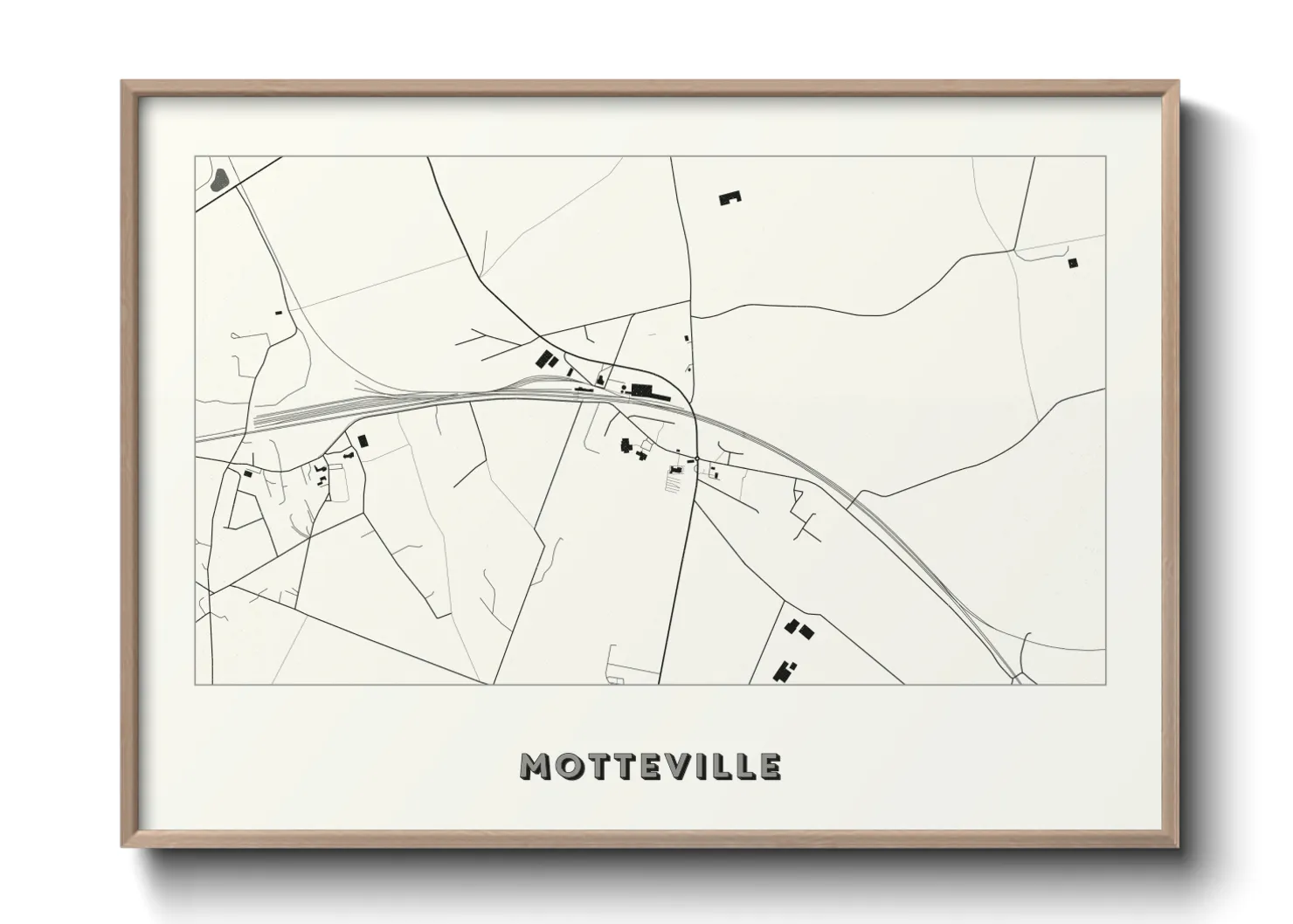 Une affiche de carte sur Motteville