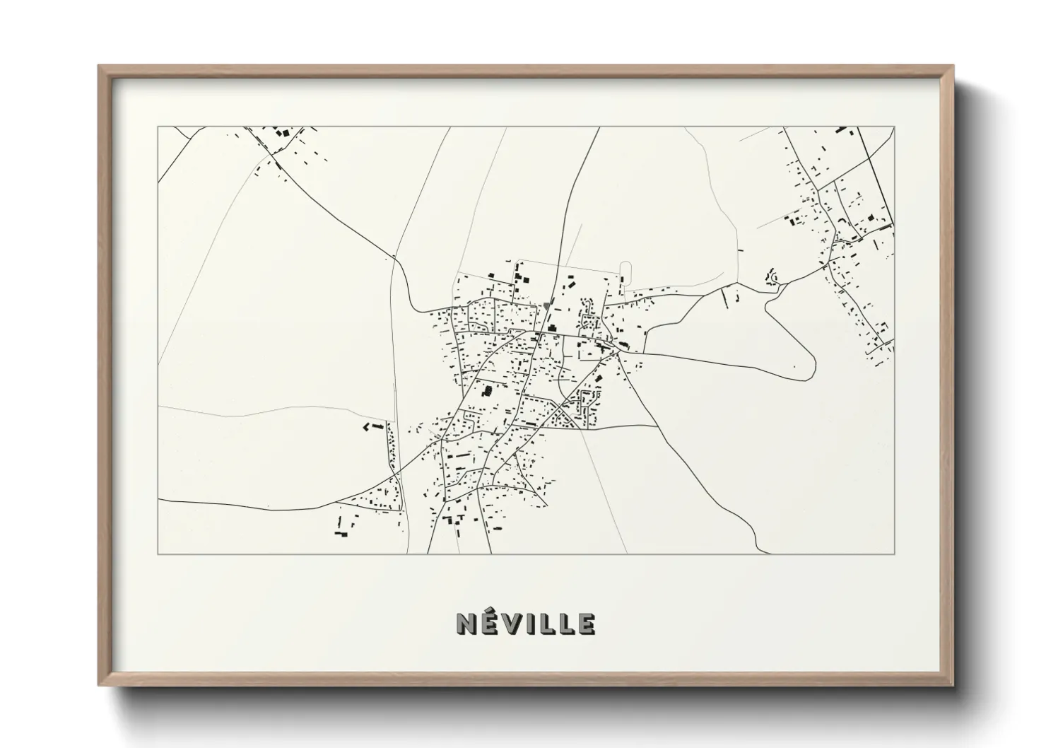 Une affiche de carte sur Néville