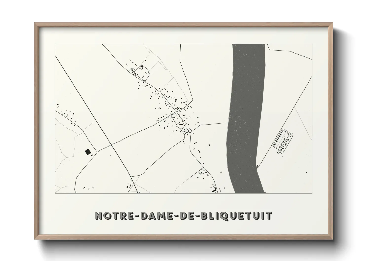 Une affiche de carte sur Notre-Dame-de-Bliquetuit