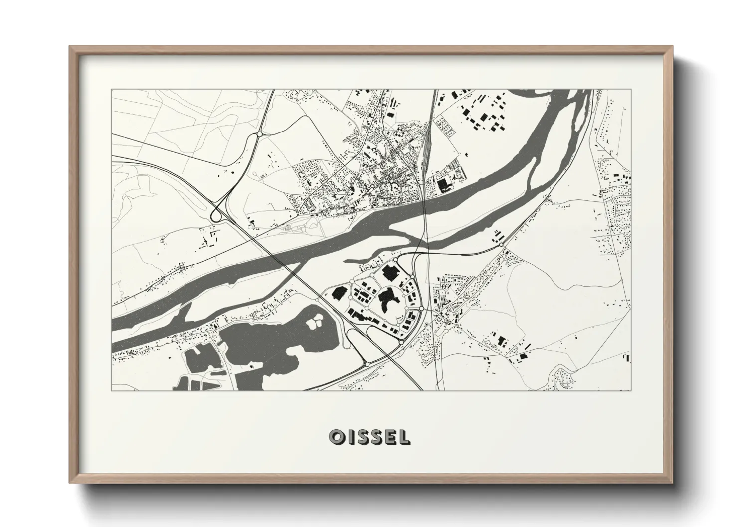 Une affiche de carte sur Oissel