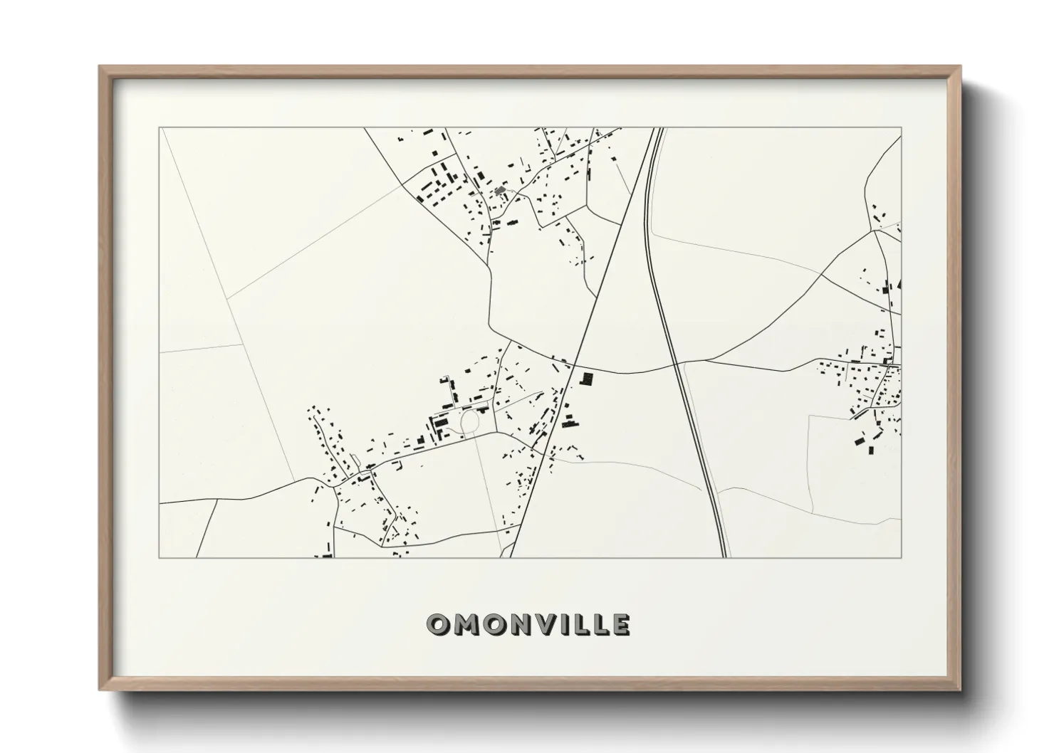 Une affiche de carte sur Omonville