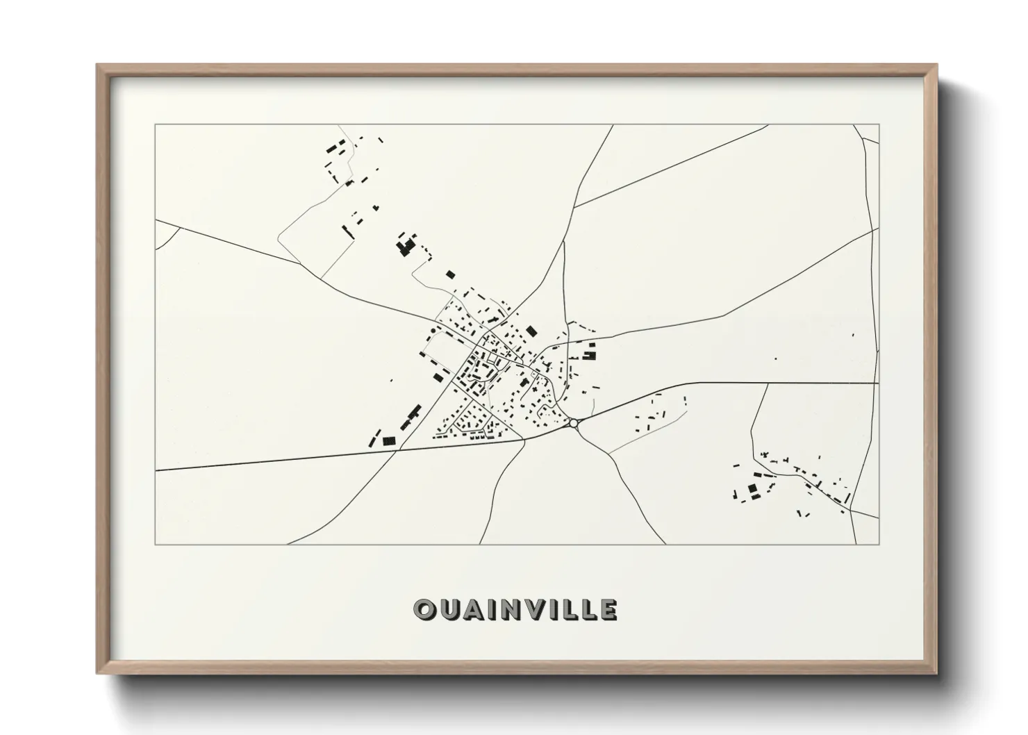 Une affiche de carte sur Ouainville