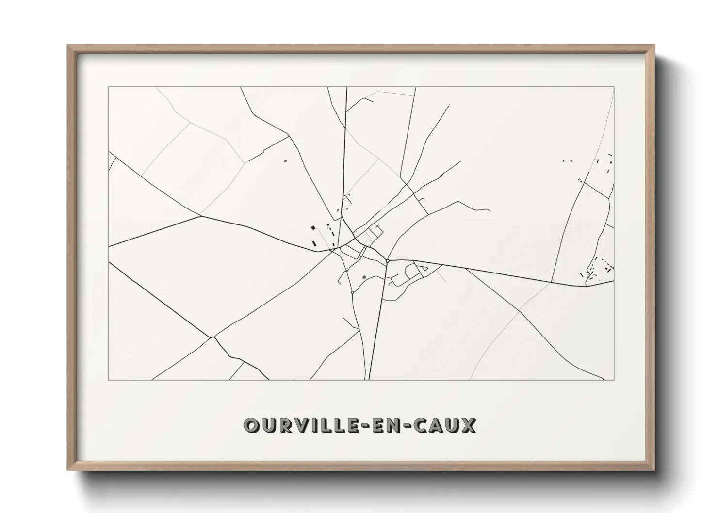 Une affiche de carte sur Ourville-en-Caux