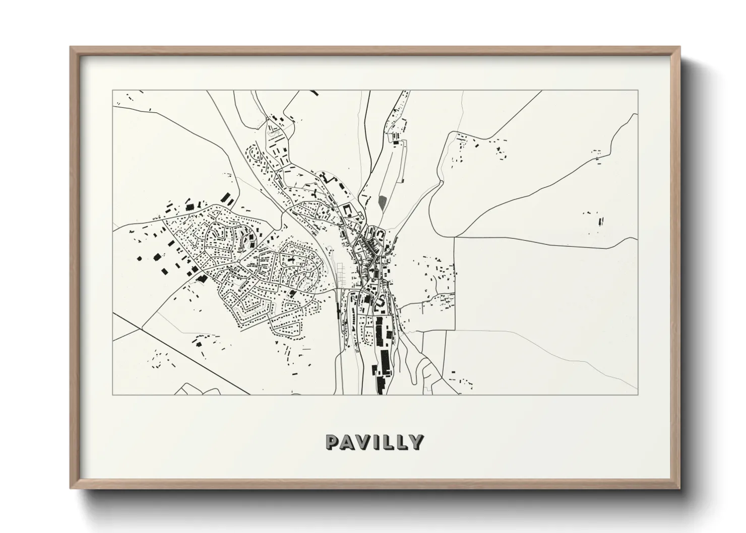 Une affiche de carte sur Pavilly