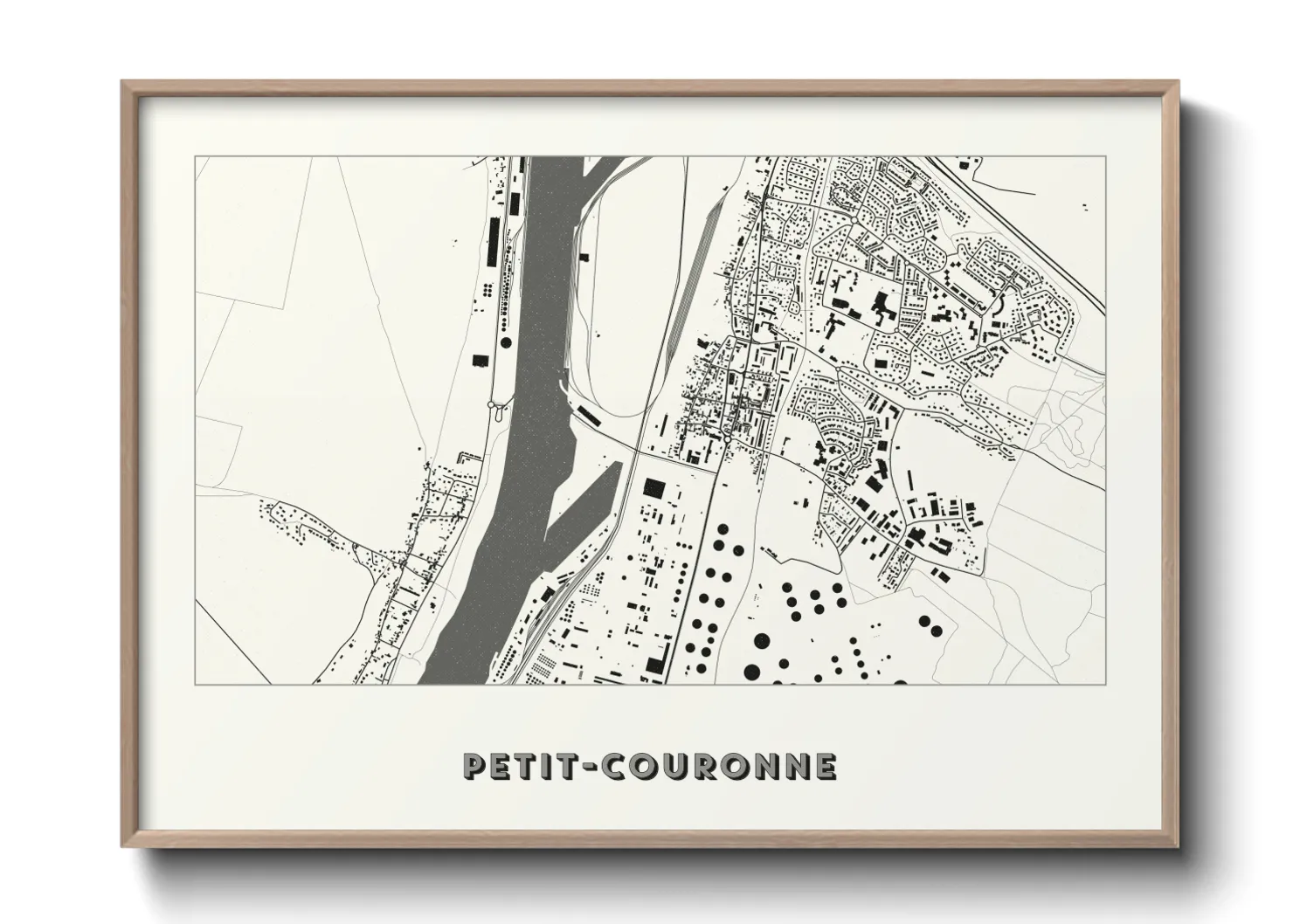 Une affiche de carte sur Petit-Couronne