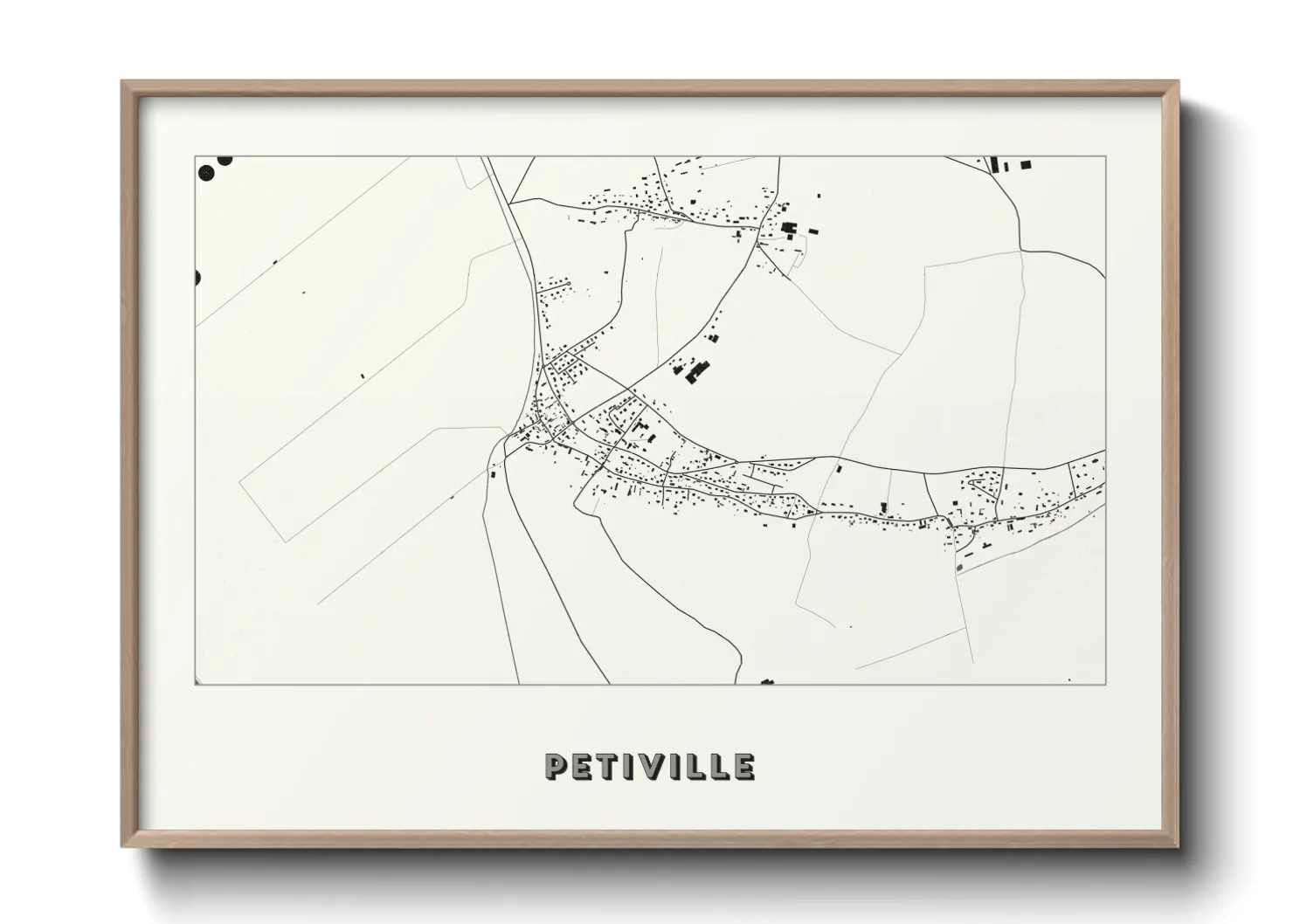 Une affiche de carte sur Petiville