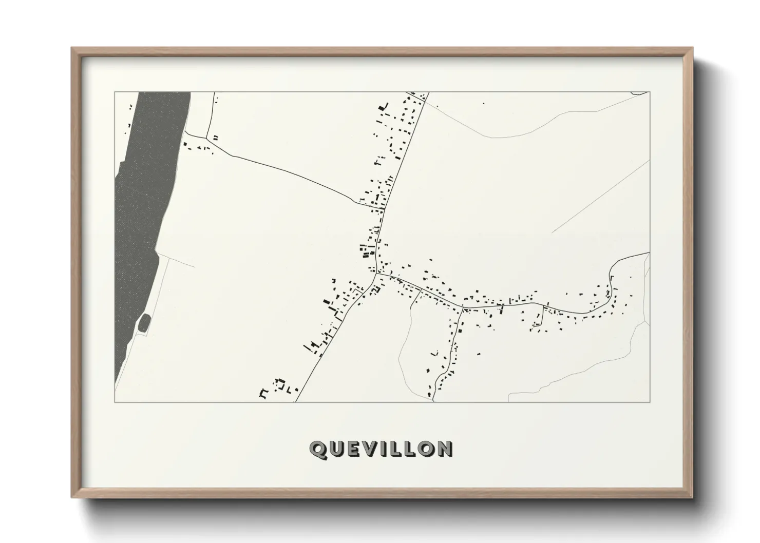 Une affiche de carte sur Quevillon
