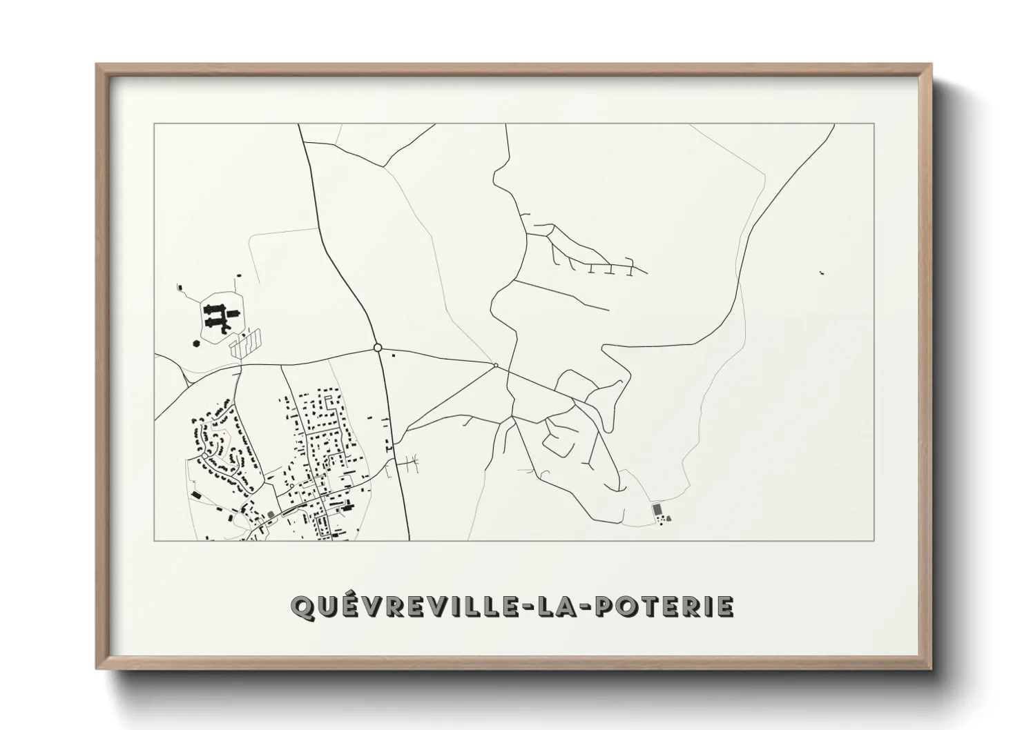 Une affiche de carte sur Quévreville-la-Poterie