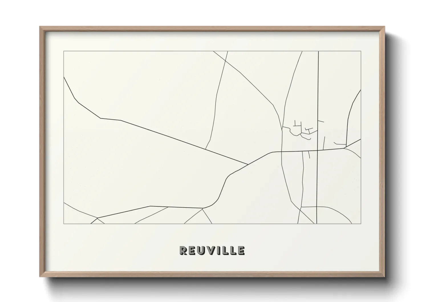 Une affiche de carte sur Reuville