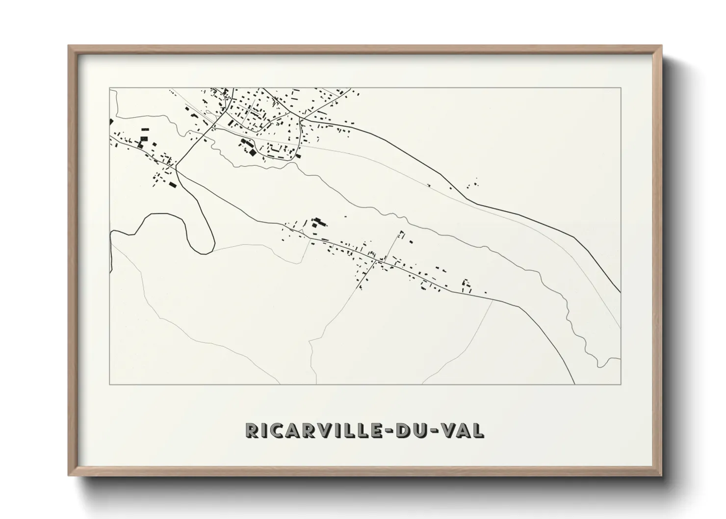 Une affiche de carte sur Ricarville-du-Val