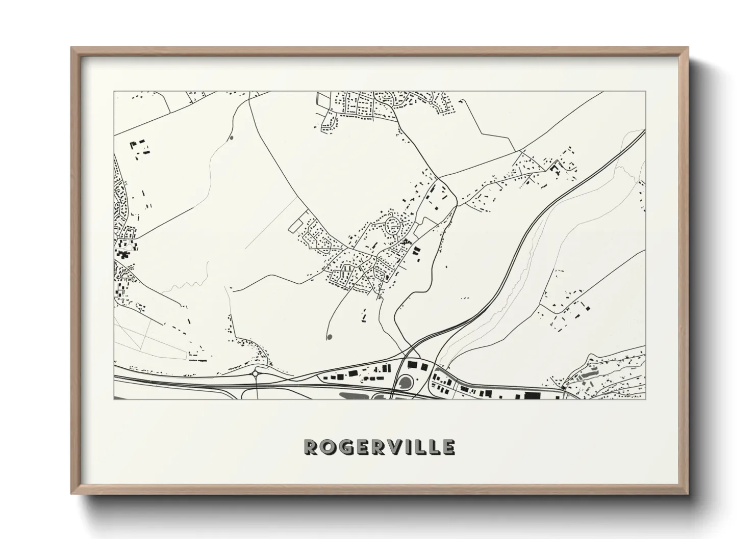 Une affiche de carte sur Rogerville
